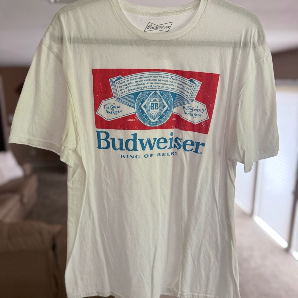 Budweiser White Short Sleeve Tee Vintage Style